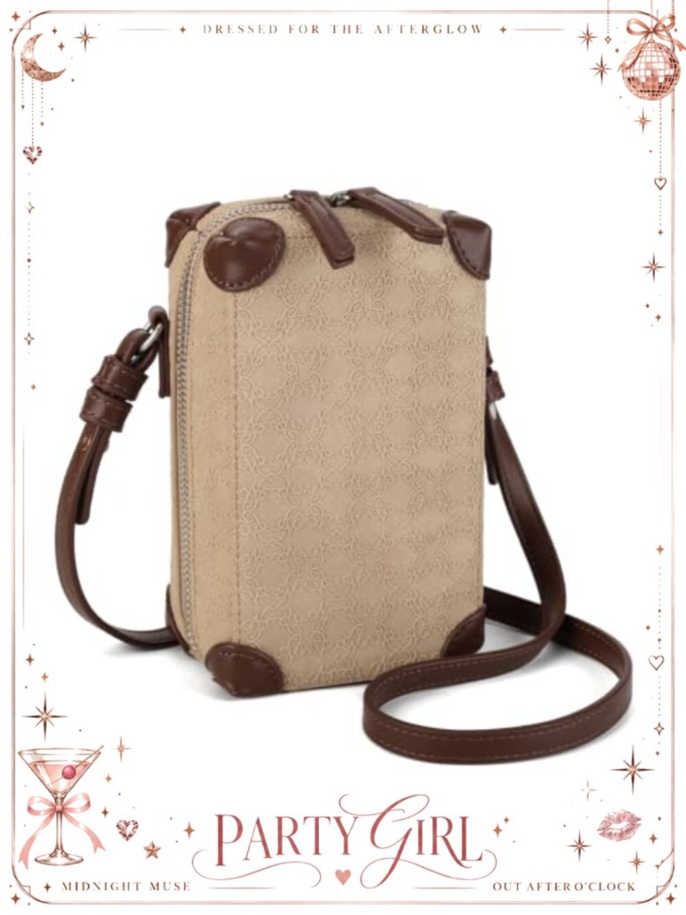 Vegan Leather Boxy Crossbody Bag Mini Phone Wallet Women